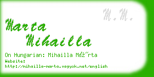 marta mihailla business card